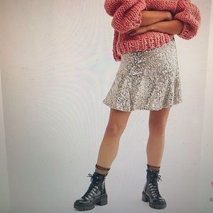 FREE PEOPLE Trumpet Sequin Skirt